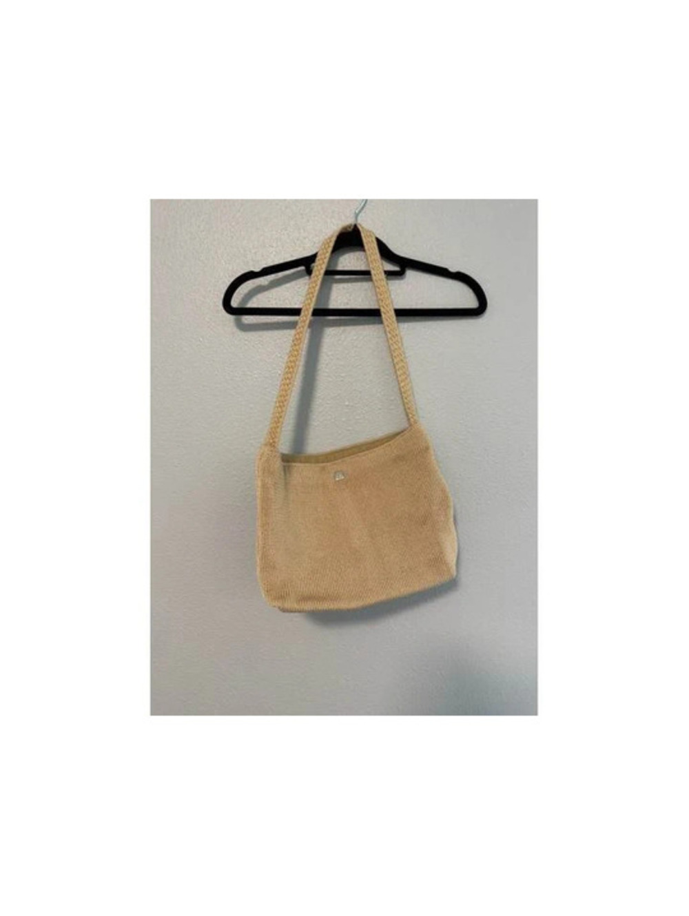 #6239  Tan Woven/Knit Shoulder Bag